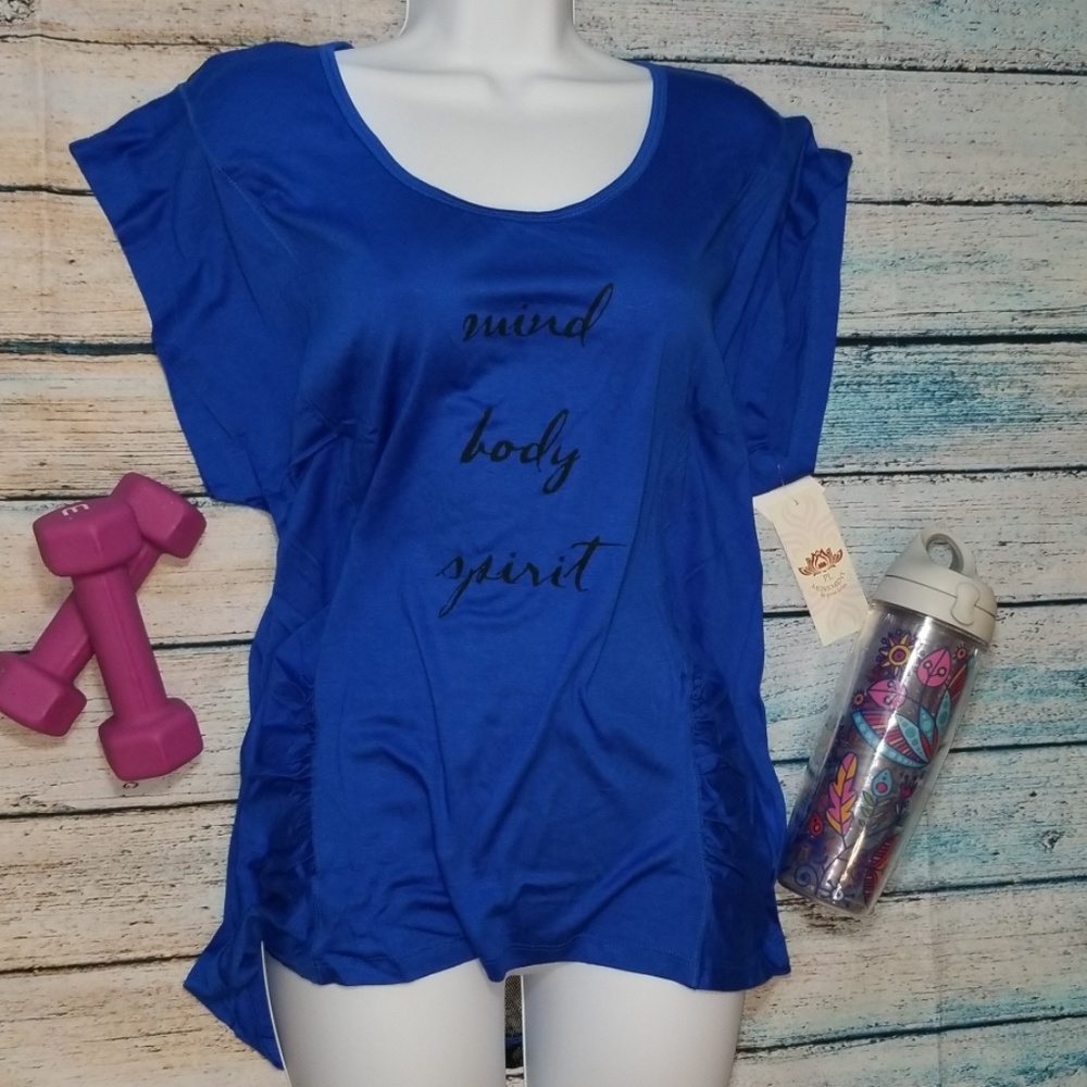 Pink Lotus Blue Mesh Back  Activewear